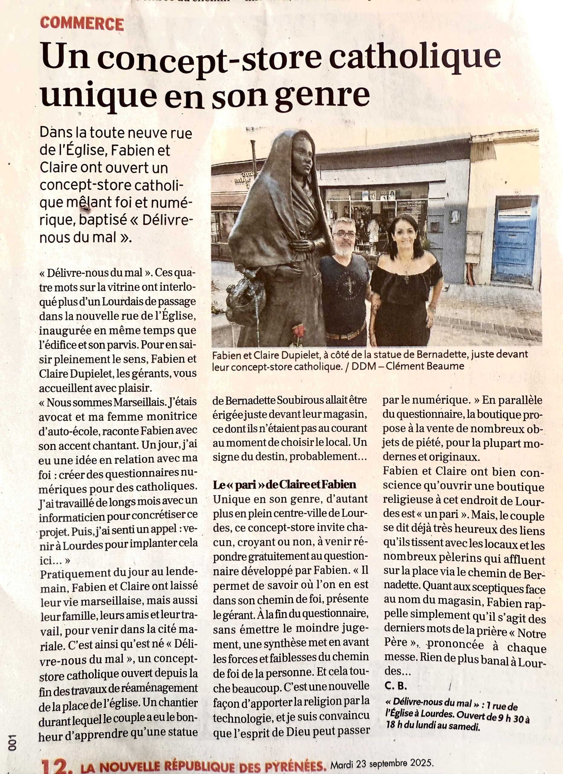 « Délivre Nous Du Mal – Lourdes » dans la presse pyrénéenne